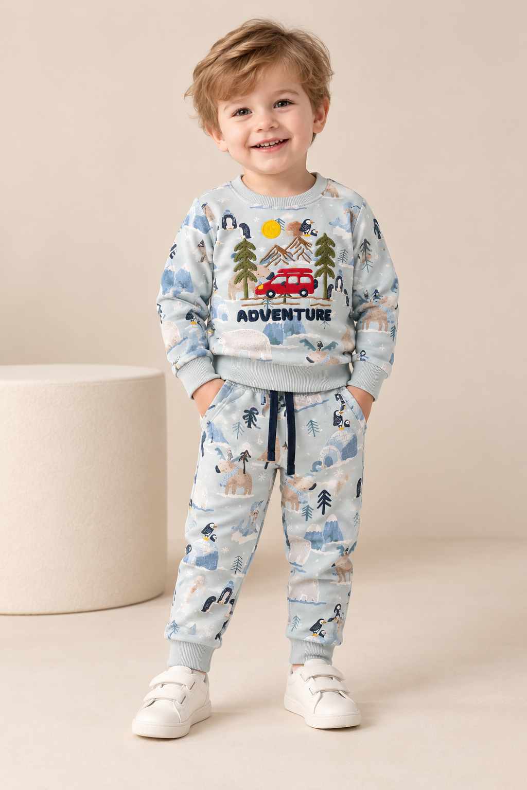 Boys Printed Adventure Sweatshirt & Jogger Set-WIN19N