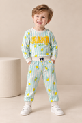 Boys Lemon Print Striped Sweatshirt & Jogger Set-WIN20N