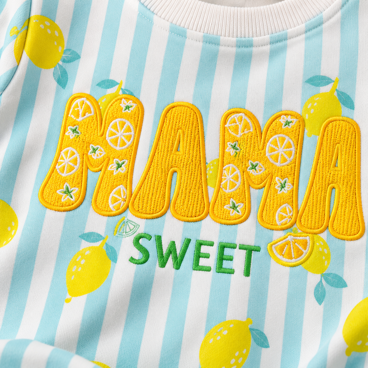 Boys Lemon Print Striped Sweatshirt & Jogger Set-WIN20N