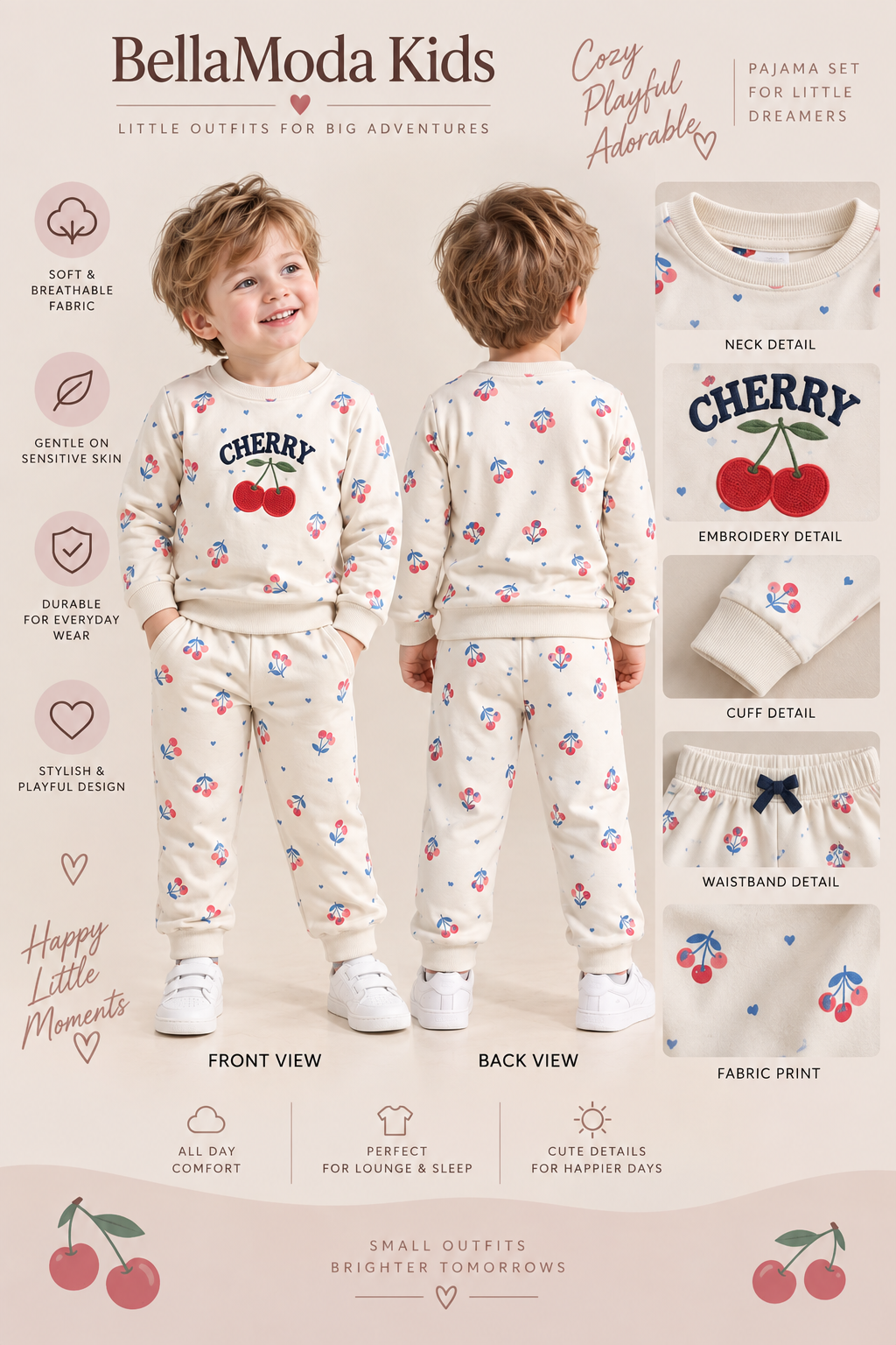 Boys Bunny Print “My Favorite” Sweatshirt & Jogger Co-ord Set-WIN21N