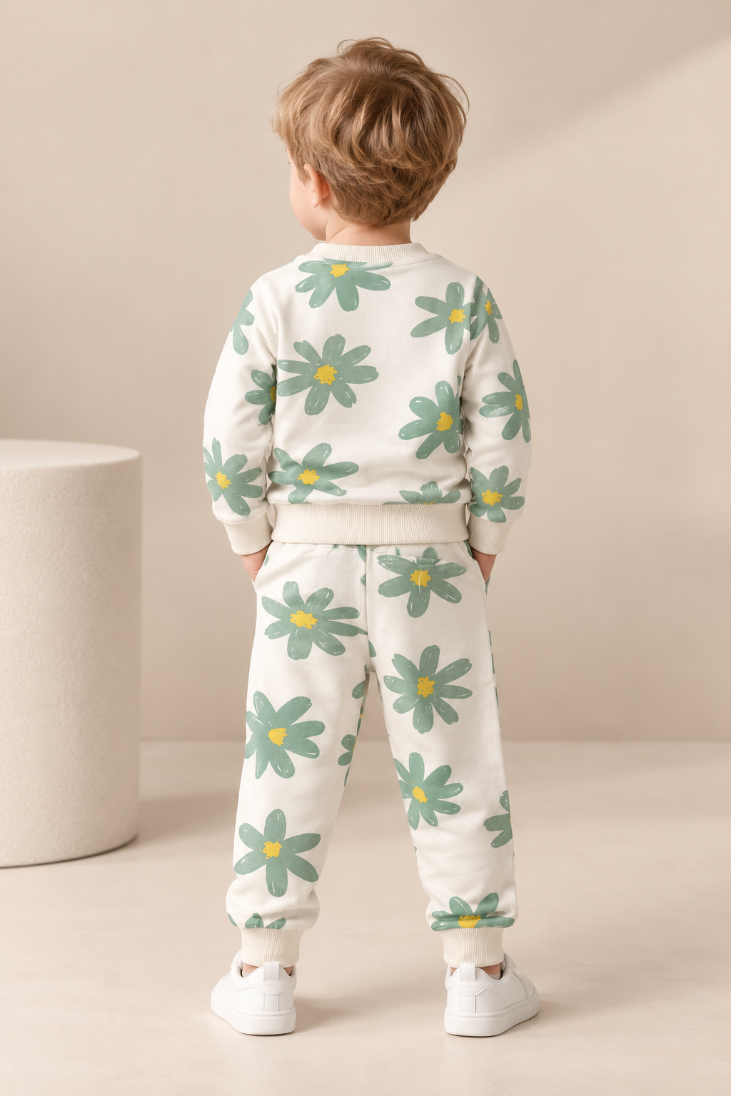 Boys Floral Print “Bloom Beautifully” Sweatshirt & Jogger Co-ord Set-WIN24N