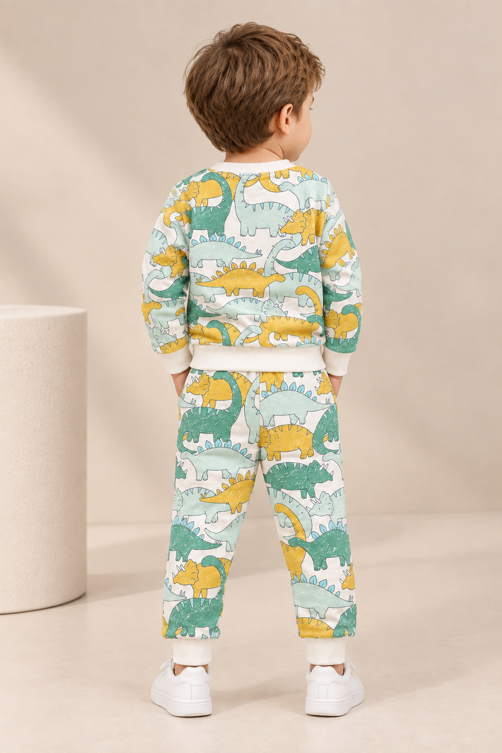Boys Dinosaur Print “RAE” Sweatshirt & Jogger Co-ord Set-WIN25N