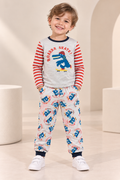 Boys Dinosaur Printed Full Sleeve T-Shirt and Pajama Set-WIN50R