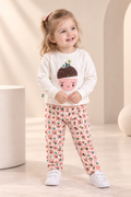 Girls Floral Printed Sweatshirt & Wide-Leg Pants Co-Ord Set with Appliqué Detail-WIN60X