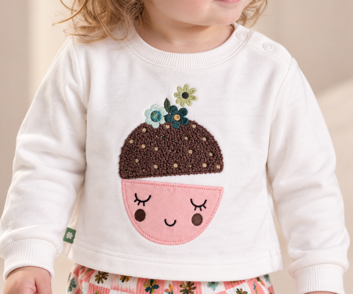 Girls Floral Printed Sweatshirt & Wide-Leg Pants Co-Ord Set with Appliqué Detail-WIN60X