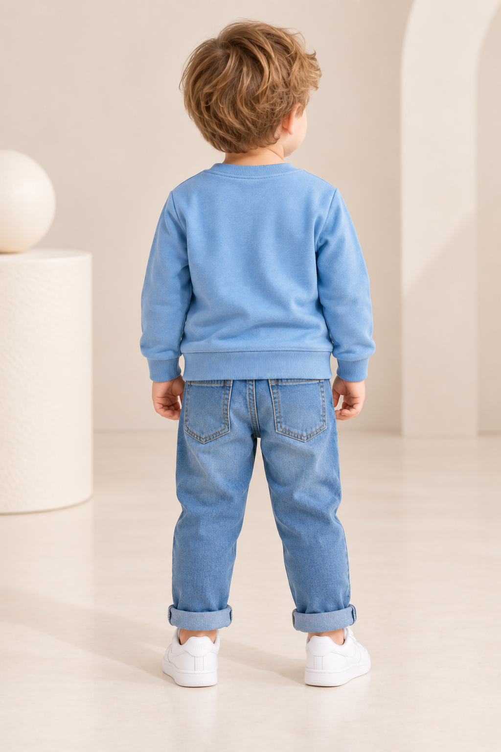 Boys Moose Graphic Printed Crew Neck Sweatshirt-WIN61F