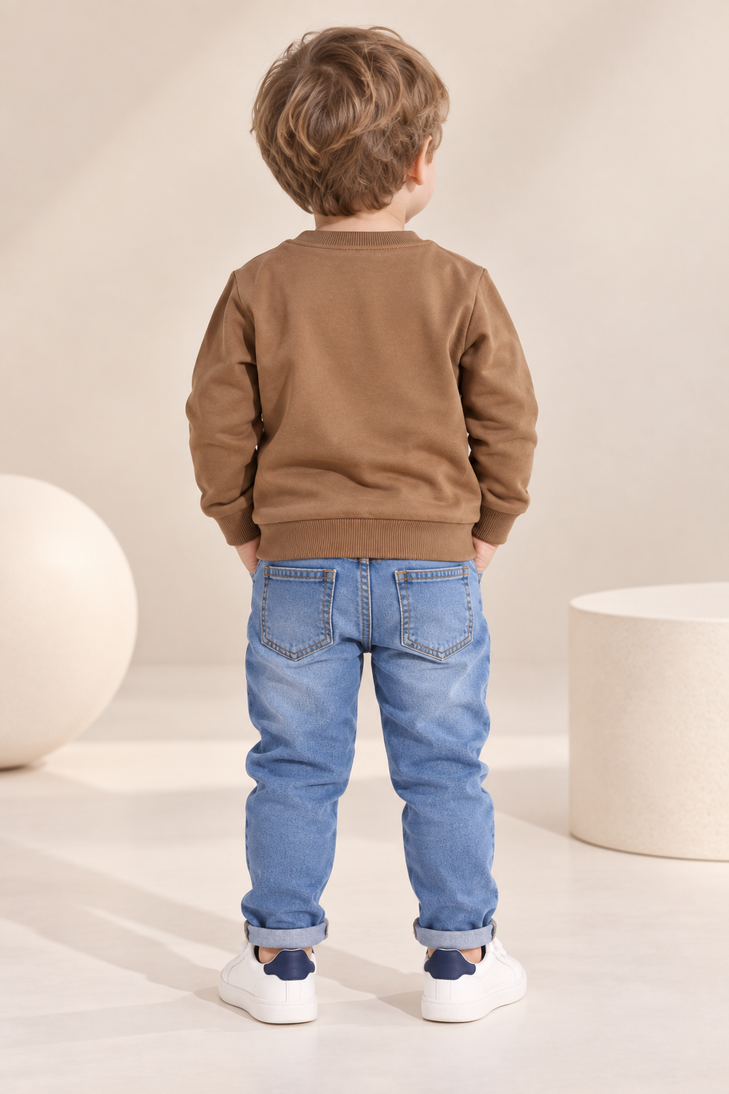 Boys Moose Graphic Printed Crew Neck Sweatshirt-WIN62F