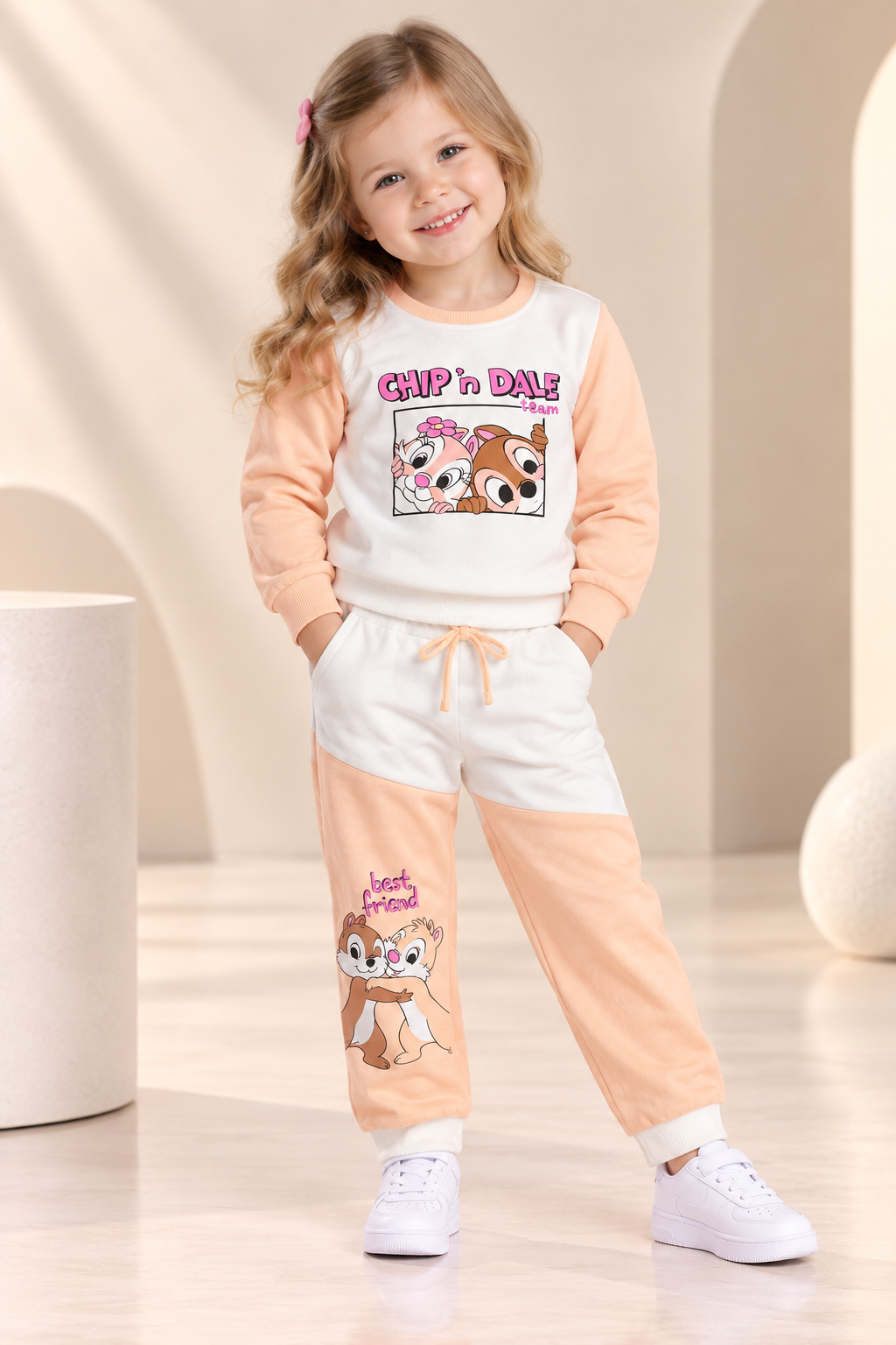 Girls Chip ’n Dale Printed Sweatshirt & Jogger Set-WIN69N