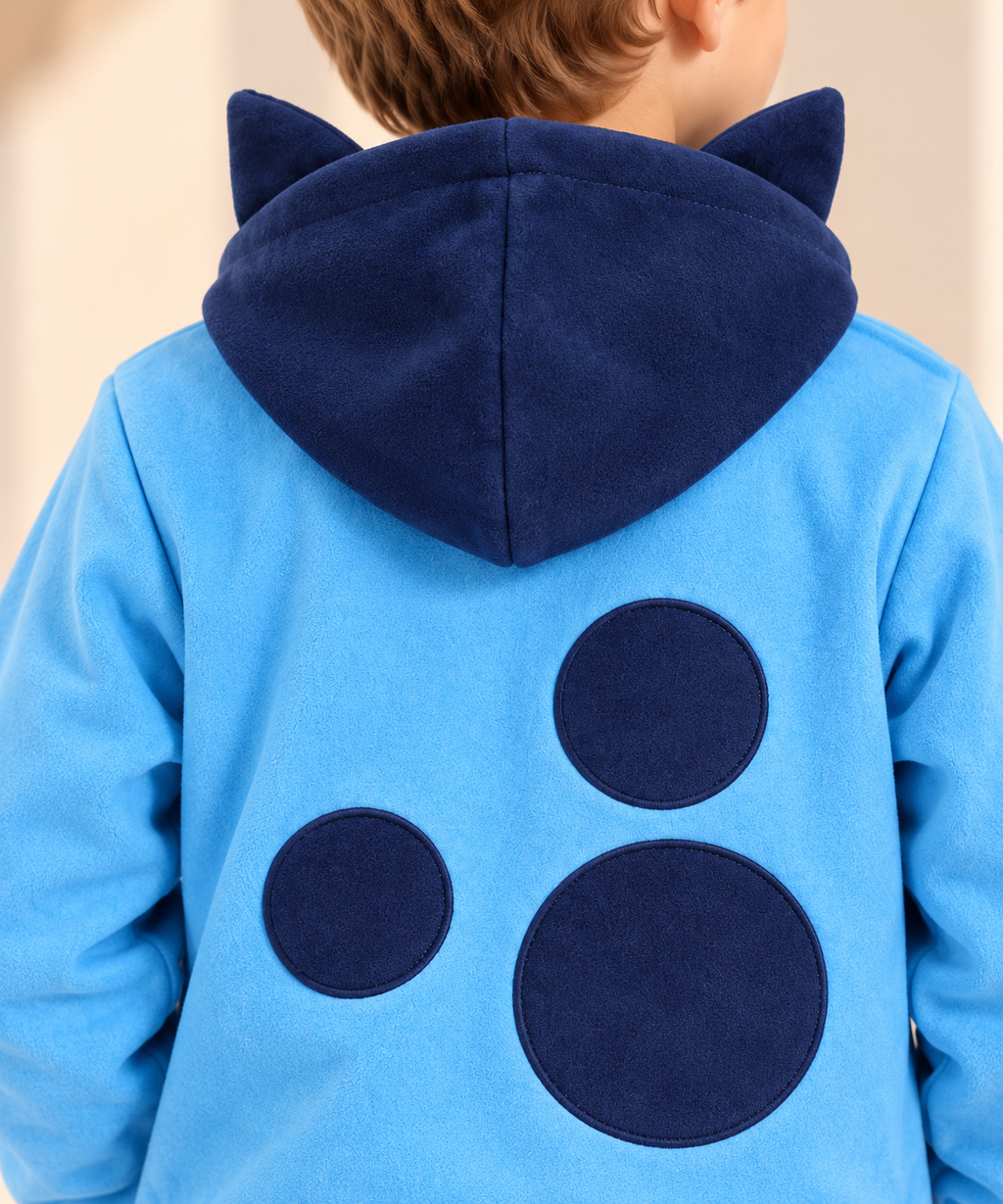 Boys Cat Ear Hooded Zip-Up Sweatshirt-WIN72X