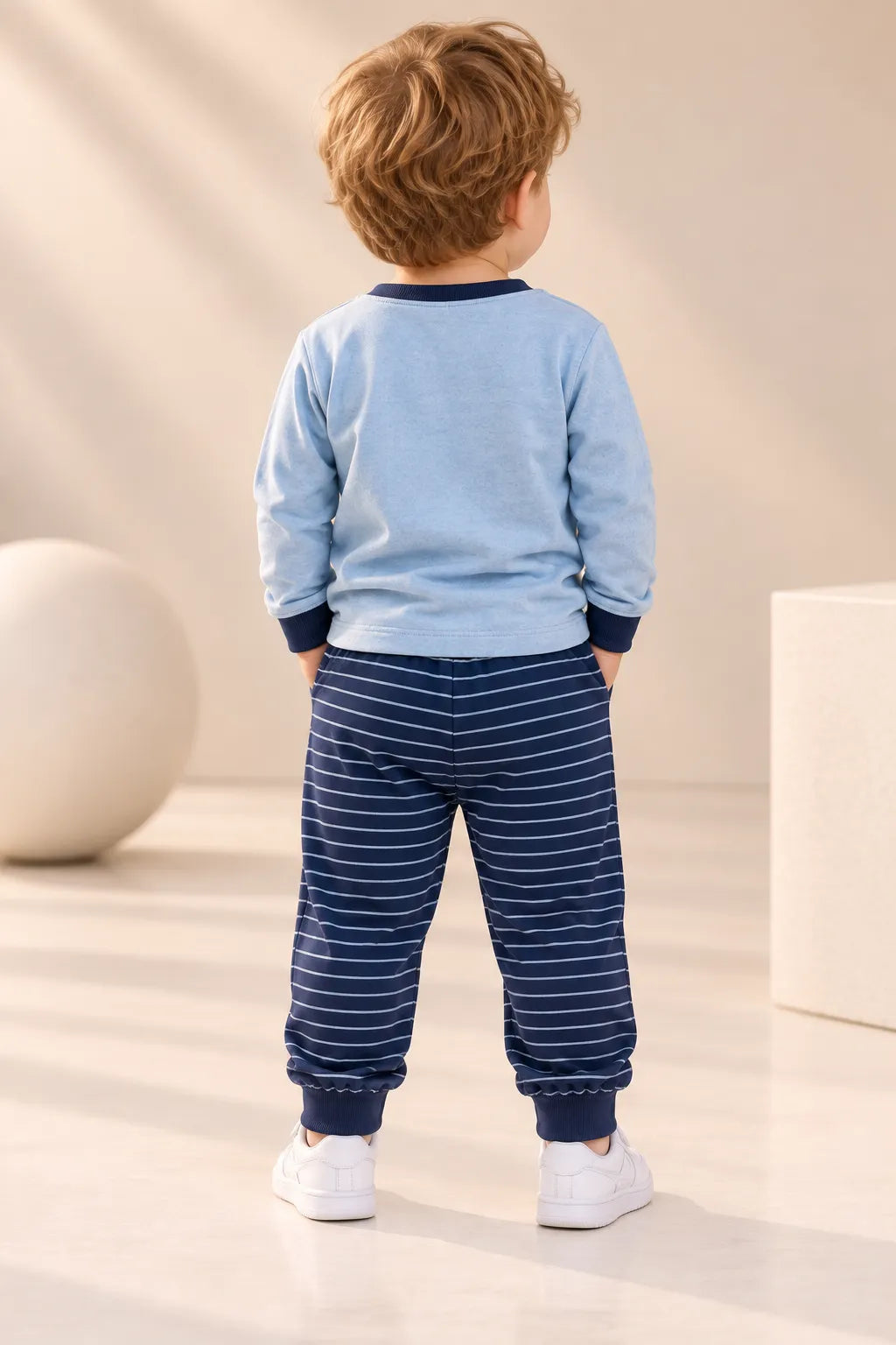 Boys Printed Blue Sweatshirt – Full Sleeve Round Neck Casual Sweatshirt-WIN74R