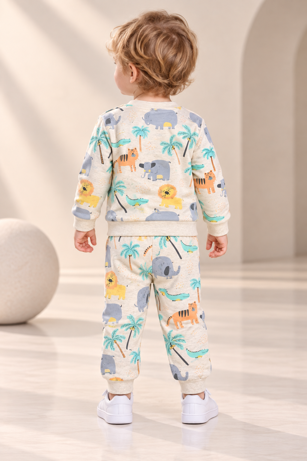 Boys Animal Print Sweatshirt & Jogger Pants Set-WIN78L