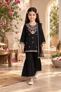 Bella Moda Girls Traditional Embroidered Kurta Sharara Set with Dupatta-AUETH836AD