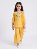 Bella Moda Girls Traditional Embroidered Kurta Sharara Set with Dupatta-AUETH839AD