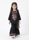 Bella Moda Girls Traditional Embroidered Kurta Sharara Set with Dupatta-AUETH846AD