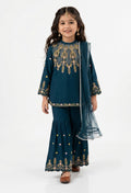 Bella Moda Girls Embroidered Kurta with Sharara & Dupatta Ethnic Set-JUETH774AF