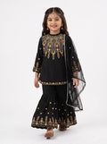 Bella Moda Girls Embroidered Kurta with Sharara & Dupatta Ethnic Set-JUETH775AF