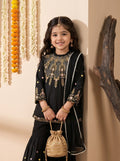 Bella Moda Girls Embroidered Kurta with Sharara & Dupatta Ethnic Set- JUETH775AF