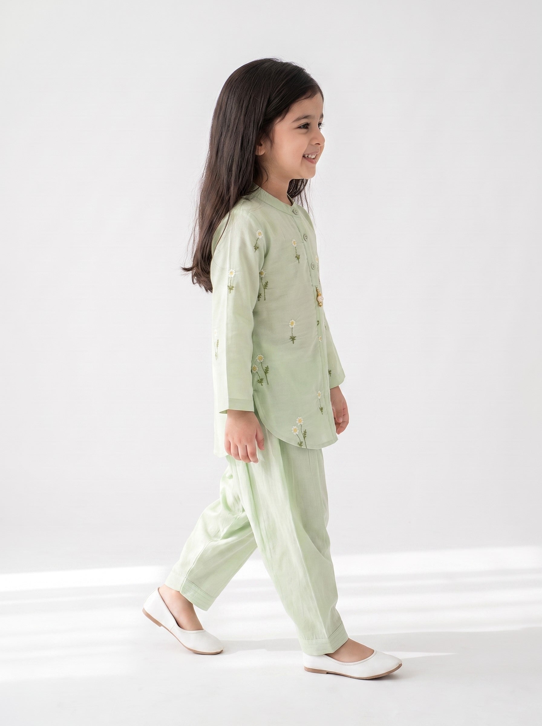Bella Moda Girls Embroidered Kurta with Dhoti Salwar Ethnic Set- JUETH778X