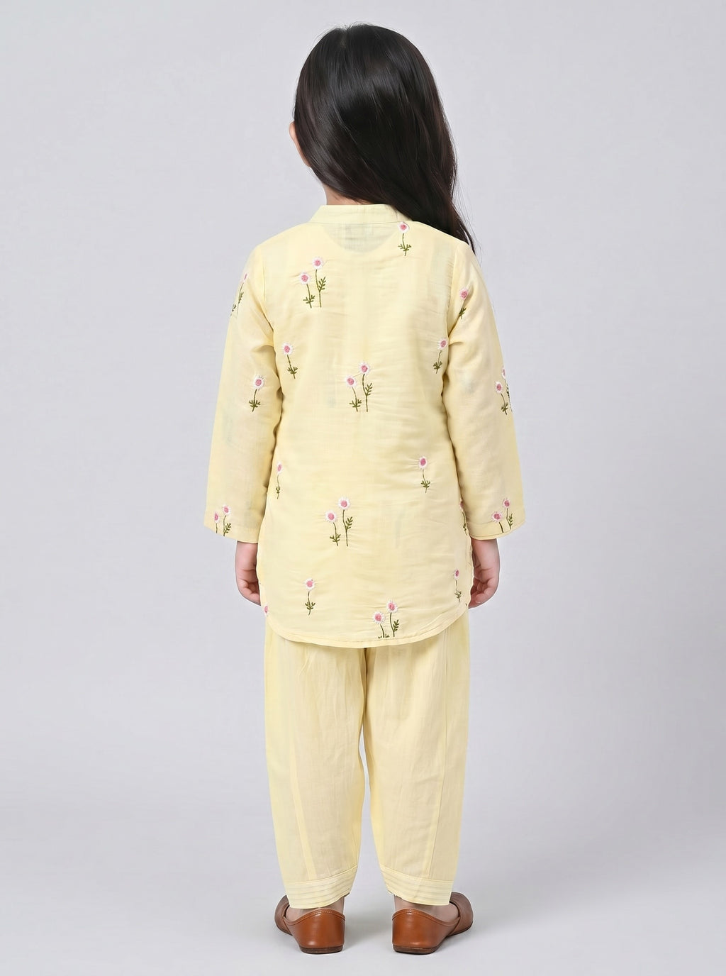 Bella Moda Girls Embroidered Kurta with Dhoti Salwar Ethnic Set- JUETH779X