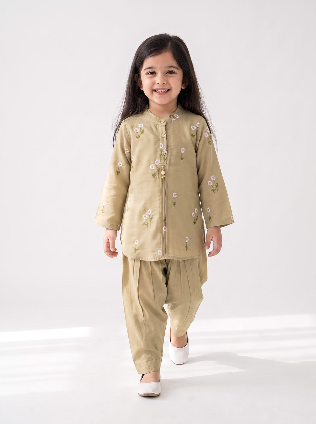 Bella Moda Girls Embroidered Kurta with Dhoti Salwar Ethnic Set- JUETH780X