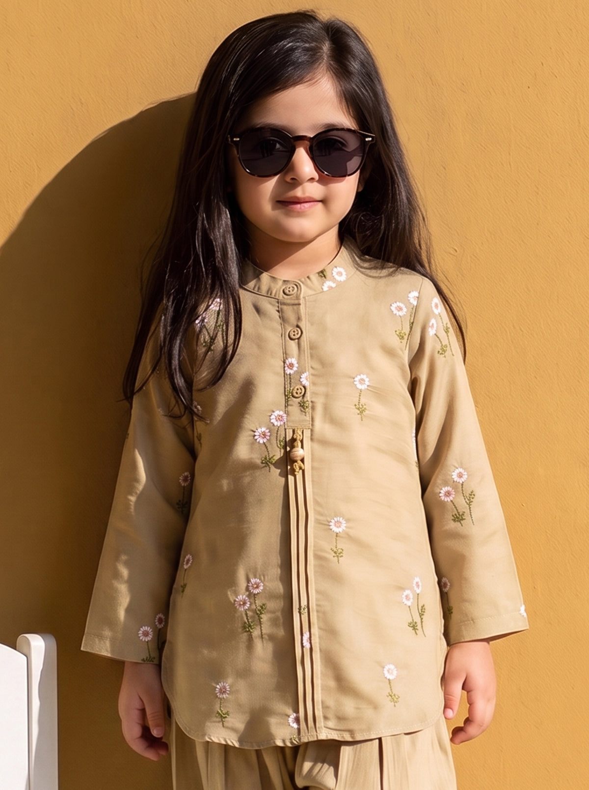 Bella Moda Girls Embroidered Kurta with Dhoti Salwar Ethnic Set- JUETH780X