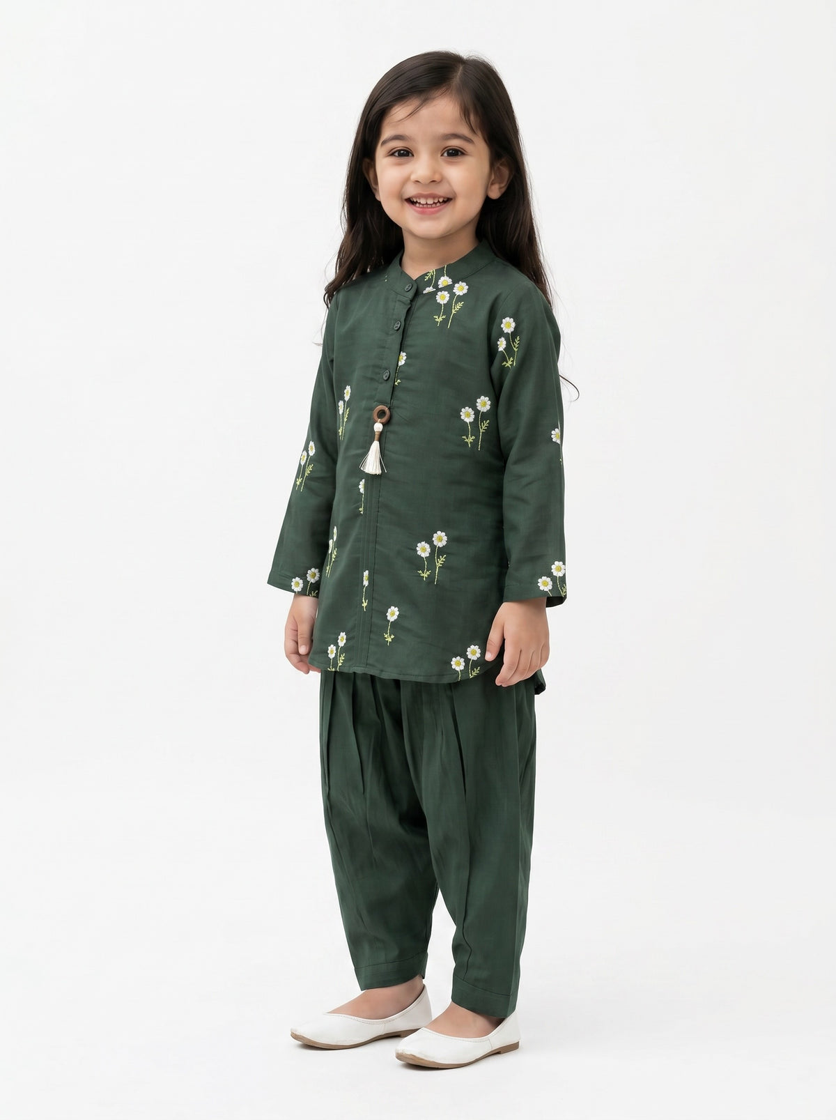 Bella Moda Girls Embroidered Kurta with Dhoti Salwar Ethnic Set- JUETH781X
