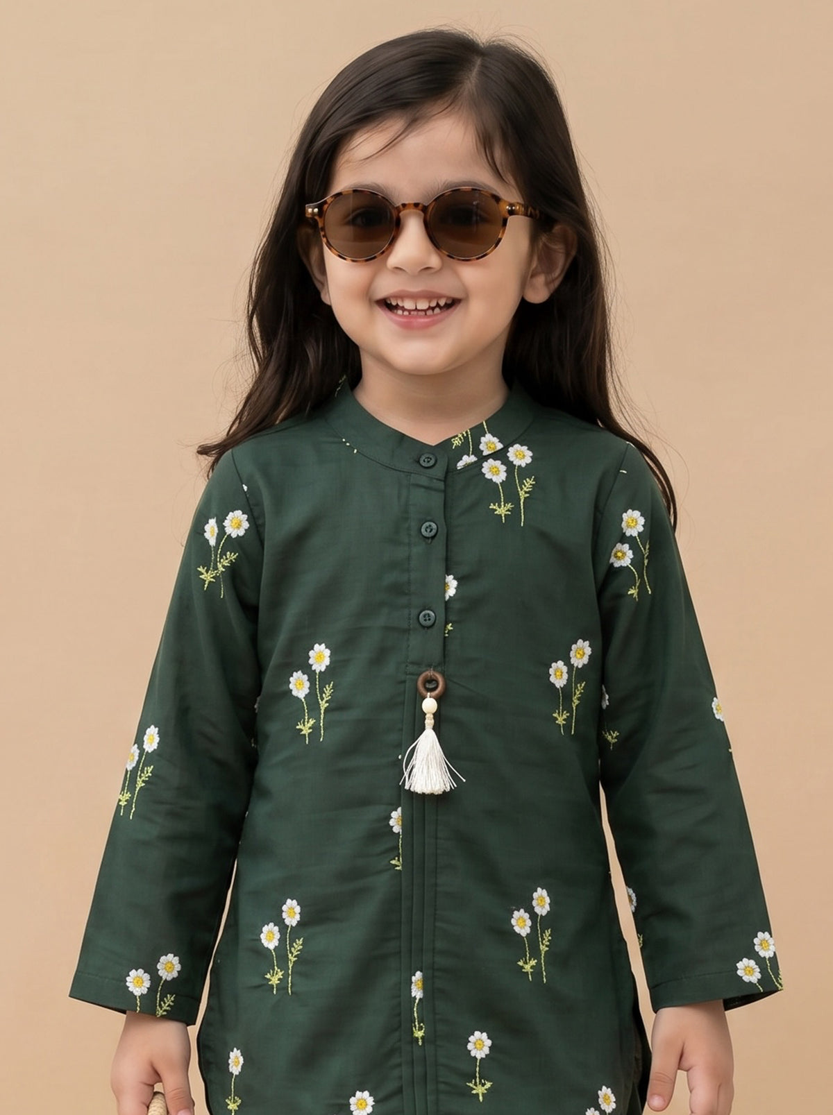 Bella Moda Girls Embroidered Kurta with Dhoti Salwar Ethnic Set- JUETH781X