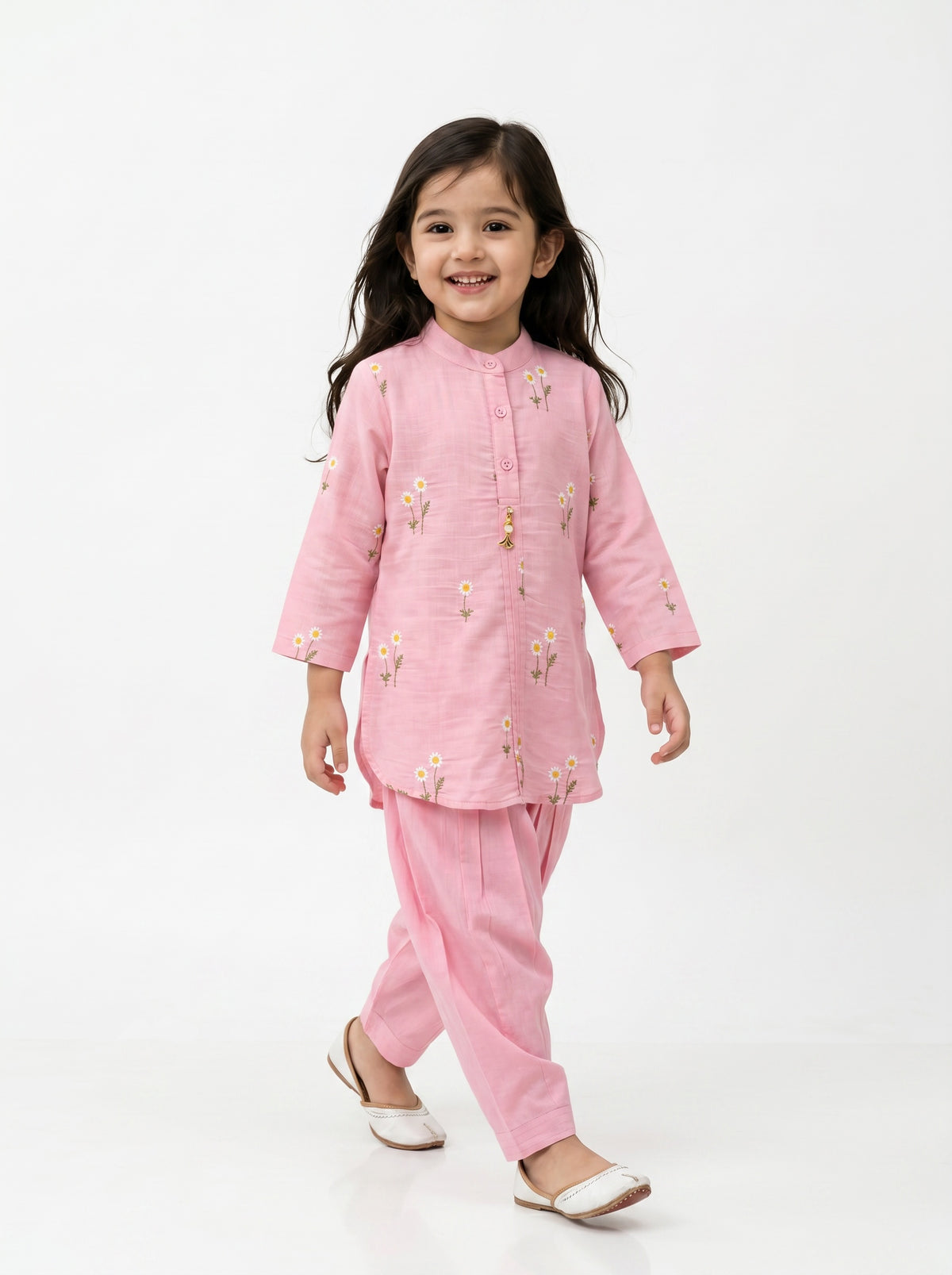 Bella Moda Girls Embroidered Kurta with Dhoti Salwar Ethnic Set- JUETH782X