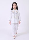 Bella Moda Girls Embroidered Kurta with Straight Pants Ethnic Set- JUETH783X