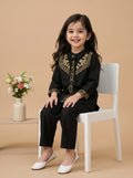 Bella Moda Girls Embroidered Kurta with Straight Pants Ethnic Set- JUETH785X