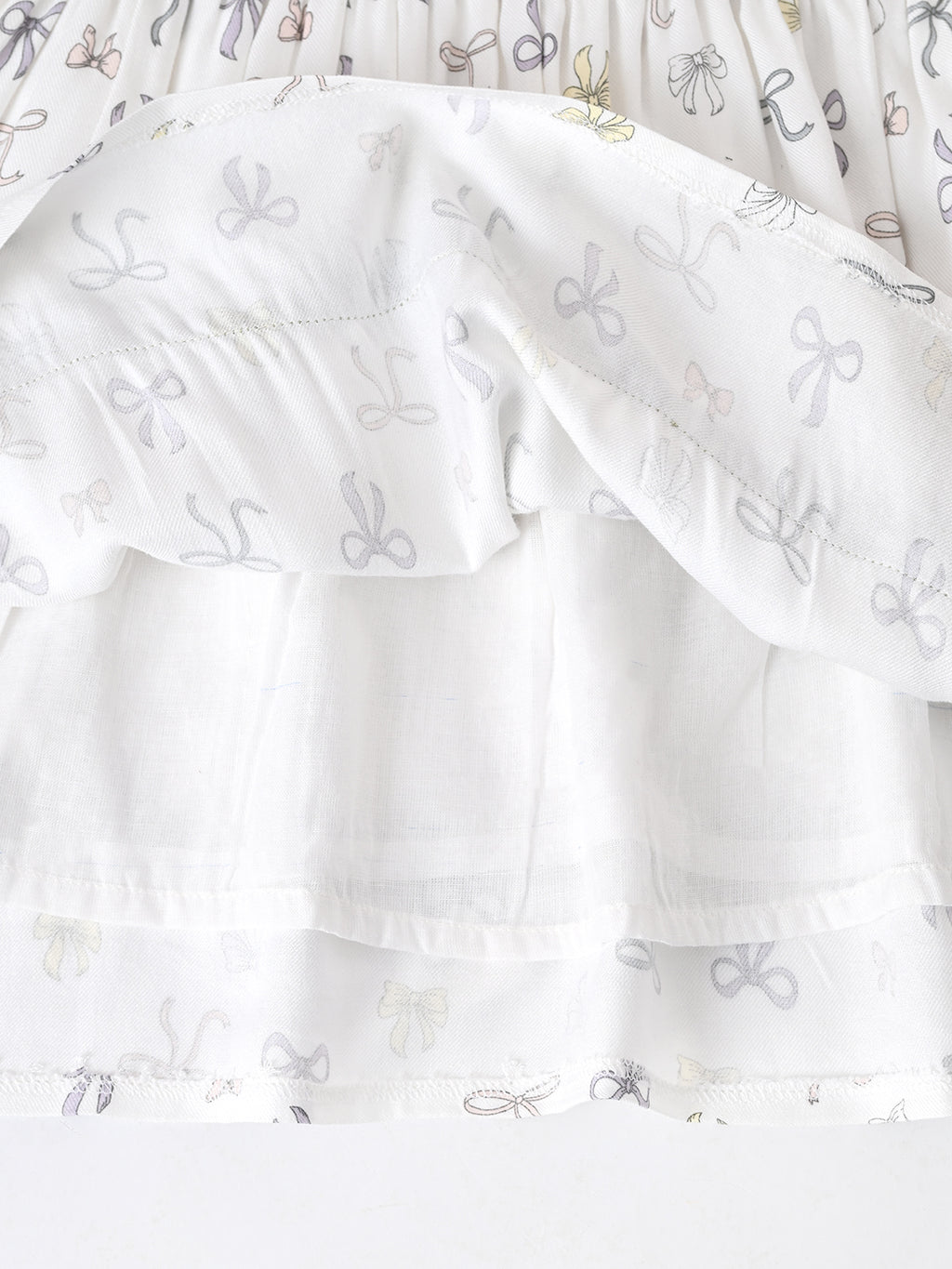 Baby Girls Printed Cotton Woven  Dress with Contrast Lace Detail -Green- MADR614L