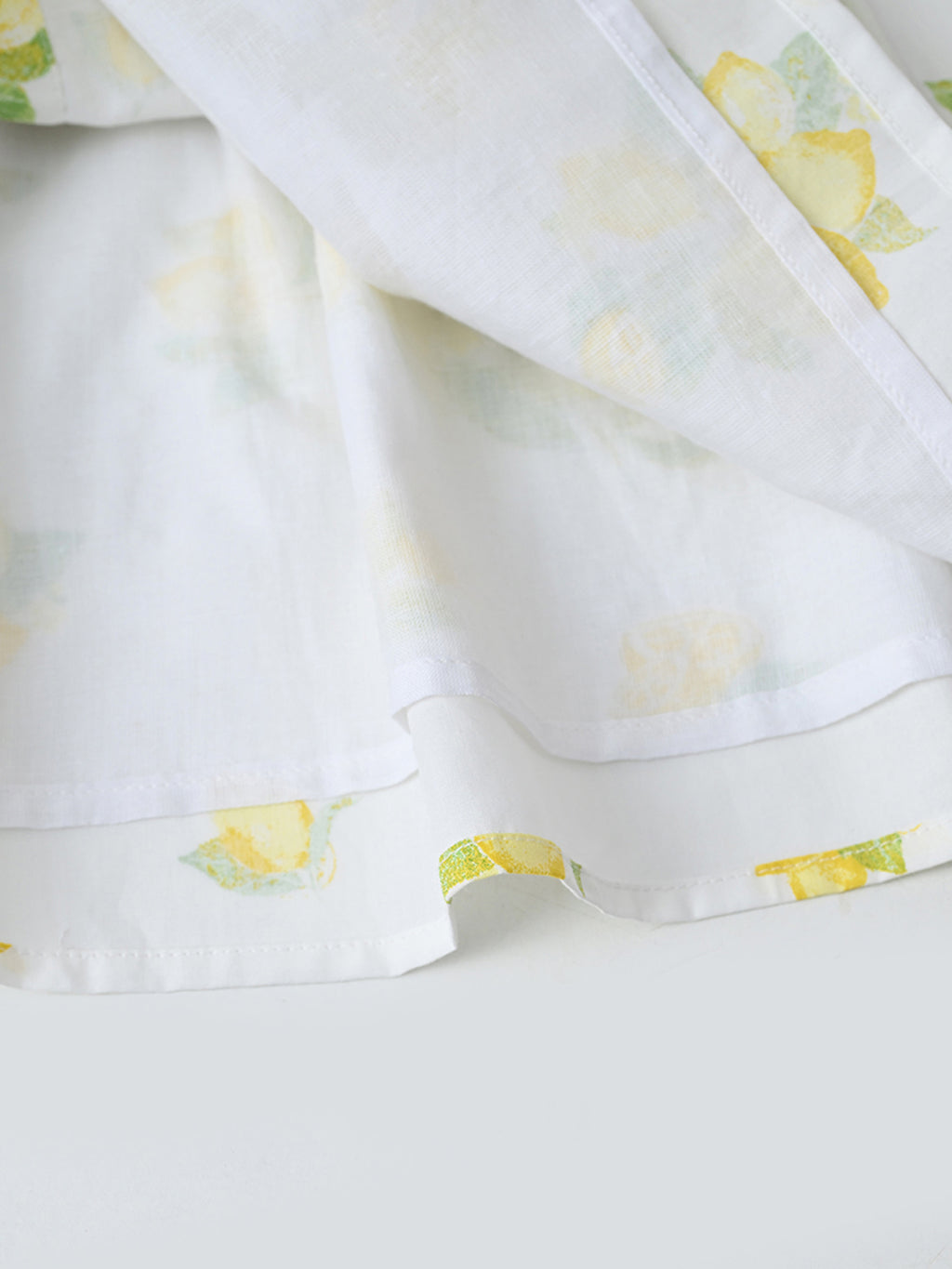 Baby Girls Floral Printed CottonWoven  Dress with Peter Pan Collar -White- MADR641L