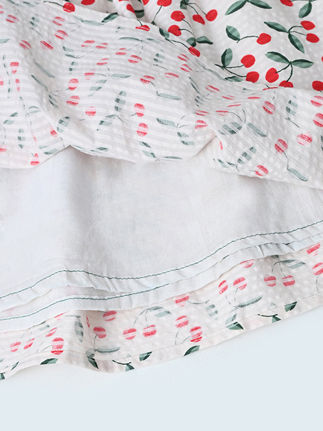 Baby Girls Floral Printed Cotton Woven Dress with Bell Sleeves - Multi-Color- MADR659L