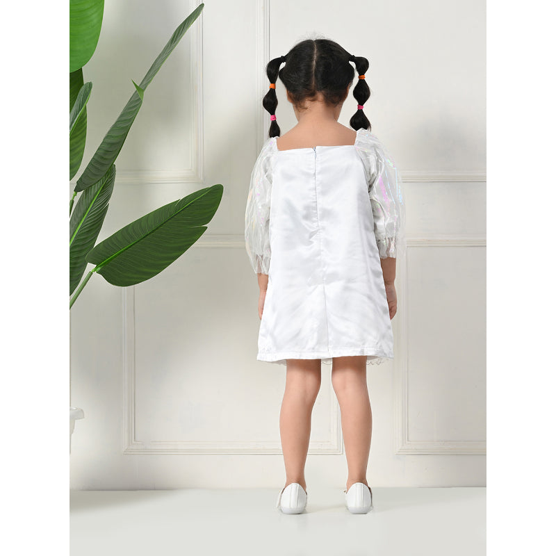 Girls White Lace Party Dress- PW390V