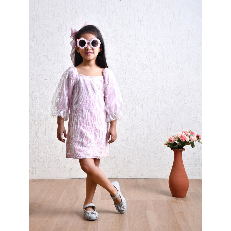 Girls Lavender Sequin Party Dress- PW391V
