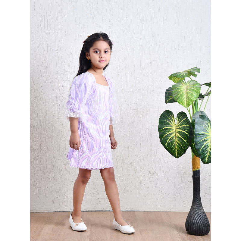 Girls Lavender Embroidered Party Dress- PW392V