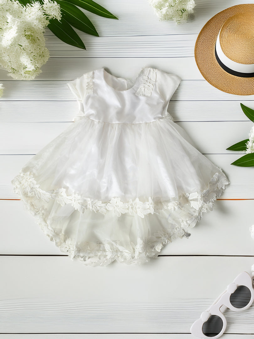 Baby Girls White Lace Party Dress- PW426V