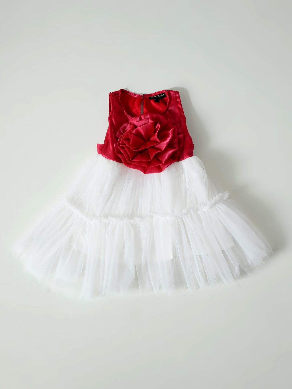 Girls Red and White Layered Party Dress- PW427Y