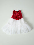 Girls Red and White Layered Party Dress- PW427Y