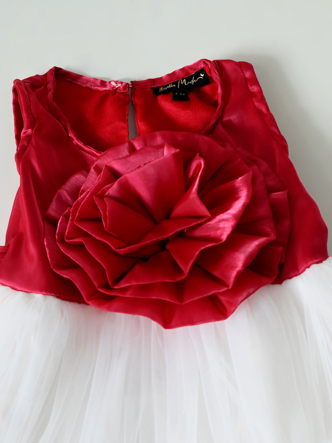 Girls Red and White Layered Party Dress- PW427Y