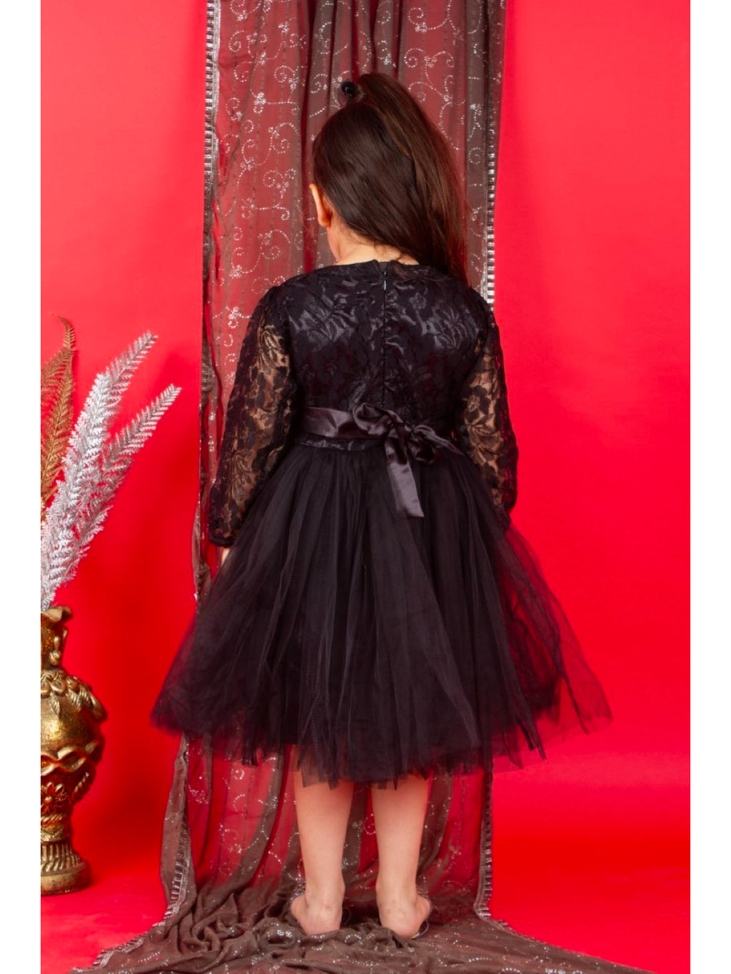 Girls Burgundy Party Wear Dress- PW97T