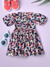 Bella Moda Balloon sleeves Butterfly printed Dress