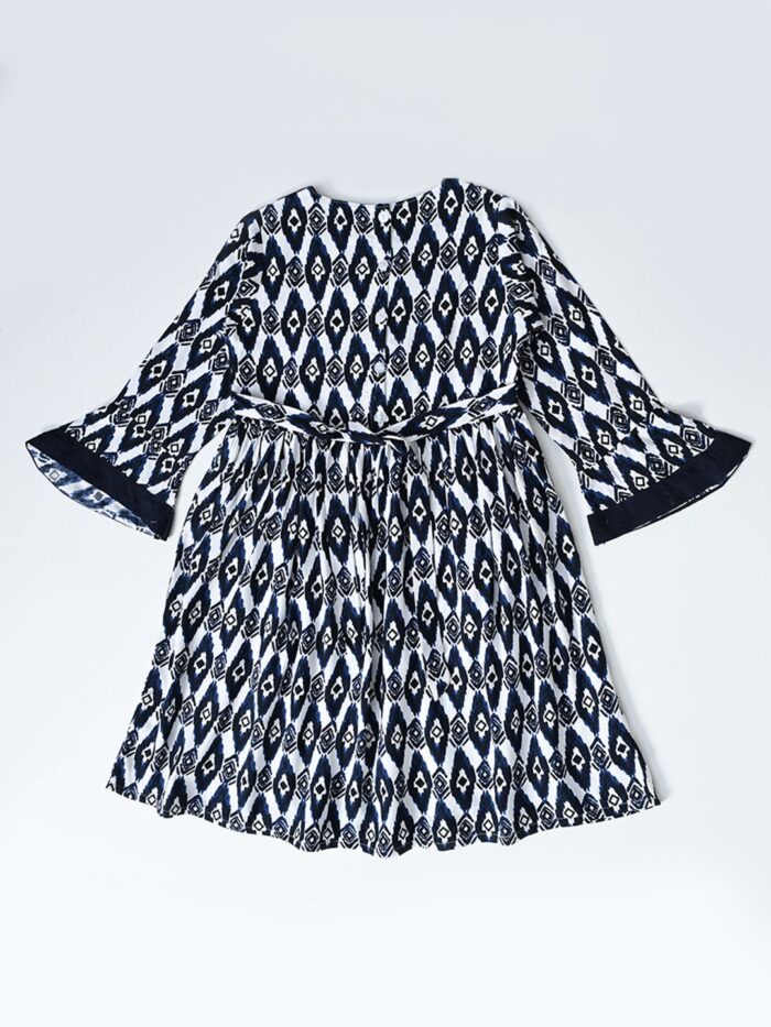 Bella Moda 3/4th Sleeves floral printed Cotton fabric Knee length Dress - Image 2