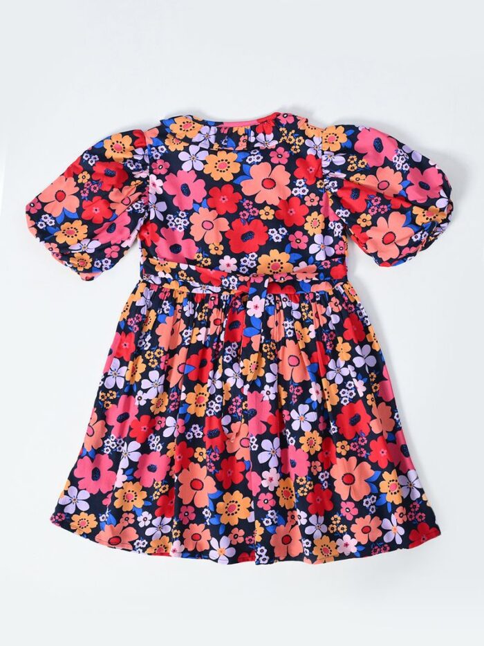 Bella Moda Balloon sleeves Floral printed Dress-Pink - Image 2