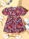 Bella Moda Balloon sleeves Floral printed Dress-Pink